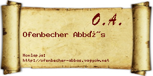 Ofenbecher Abbás névjegykártya